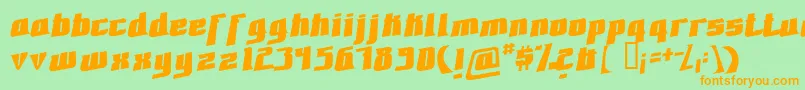 Font3D-fontti – oranssit fontit vihreällä taustalla