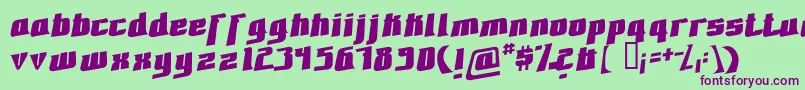 Font3D-fontti – violetit fontit vihreällä taustalla