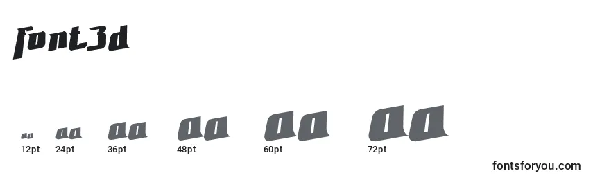 Größen der Schriftart Font3D