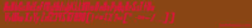 Mr.Goodbaur Font – Red Fonts on Brown Background