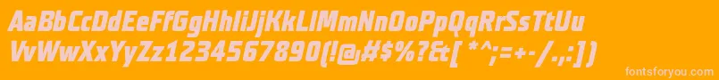 TeutonfettBolditalic Font – Pink Fonts on Orange Background