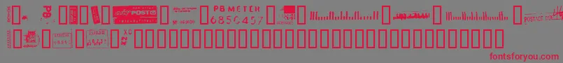フォントDeadlos – 赤い文字の灰色の背景