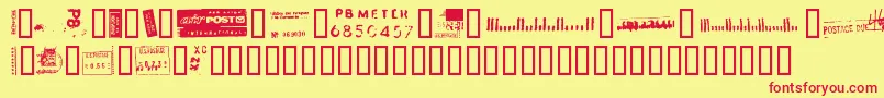 Deadlos Font – Red Fonts on Yellow Background