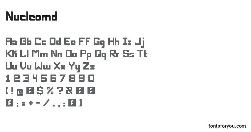 Schriftart Nucleomd – Alphabet, Zahlen, spezielle Symbole