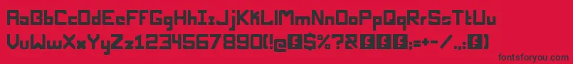 Fonte Nucleomd – fontes pretas em um fundo vermelho