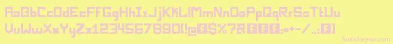 Nucleomd Font – Pink Fonts on Yellow Background