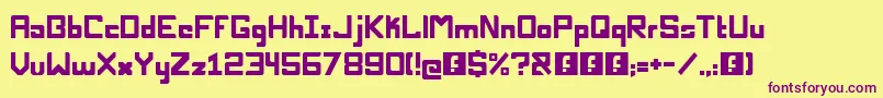 Шрифт Nucleomd – фиолетовые шрифты на жёлтом фоне