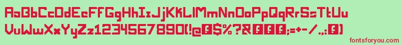 Nucleomd Font – Red Fonts on Green Background