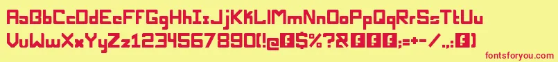 Nucleomd Font – Red Fonts on Yellow Background