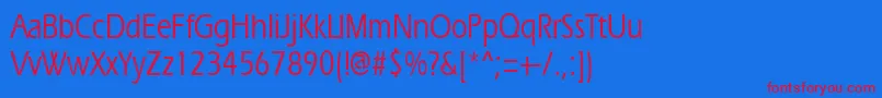 ErgoemediumcondensedRegular Font – Red Fonts on Blue Background