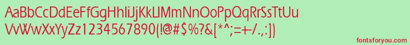 ErgoemediumcondensedRegular Font – Red Fonts on Green Background