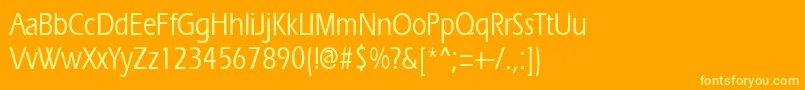 フォントErgoemediumcondensedRegular – オレンジの背景に黄色の文字