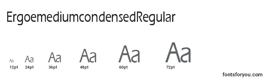Размеры шрифта ErgoemediumcondensedRegular