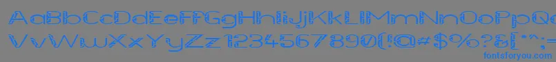 フォントFutureSallowWide – 灰色の背景に青い文字