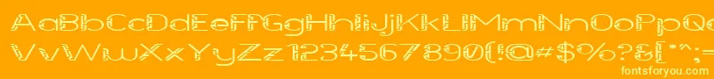 FutureSallowWide Font – Yellow Fonts on Orange Background