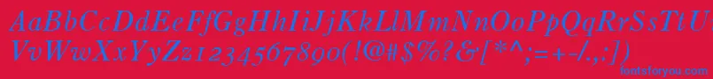 OldStyle7ItalicOldStyleFigures Font – Blue Fonts on Red Background