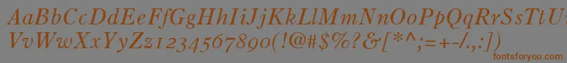 OldStyle7ItalicOldStyleFigures Font – Brown Fonts on Gray Background