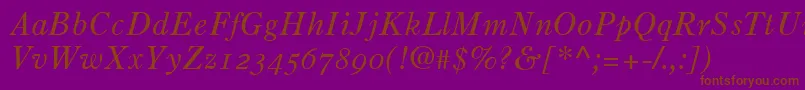 OldStyle7ItalicOldStyleFigures Font – Brown Fonts on Purple Background