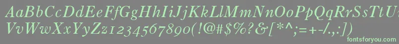 OldStyle7ItalicOldStyleFigures Font – Green Fonts on Gray Background