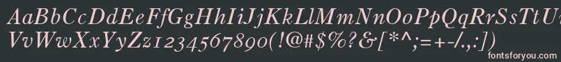 OldStyle7ItalicOldStyleFigures Font – Pink Fonts on Black Background