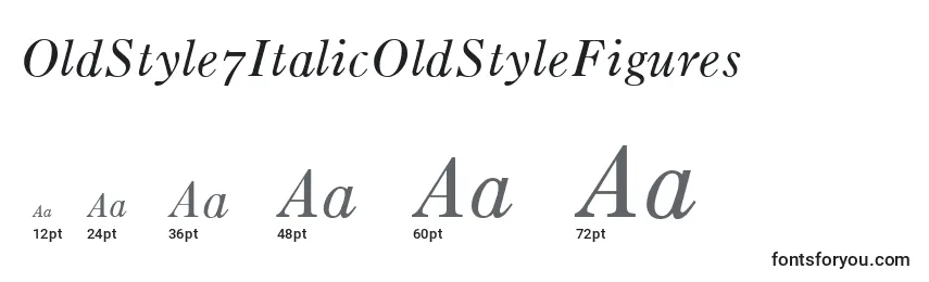 OldStyle7ItalicOldStyleFigures Font Sizes