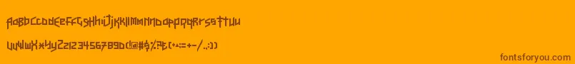 HereBeDubstep Font – Brown Fonts on Orange Background