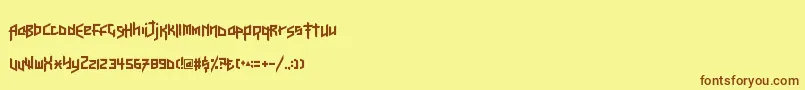 HereBeDubstep Font – Brown Fonts on Yellow Background