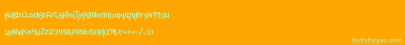 HereBeDubstep Font – Green Fonts on Orange Background