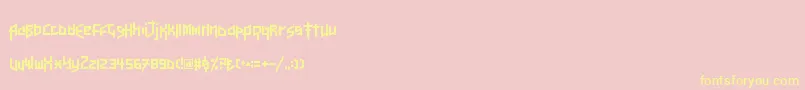 HereBeDubstep Font – Yellow Fonts on Pink Background