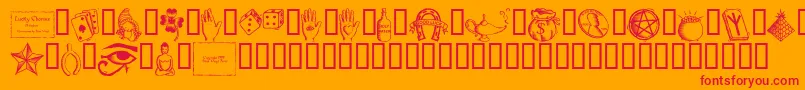 Luckc Font – Red Fonts on Orange Background