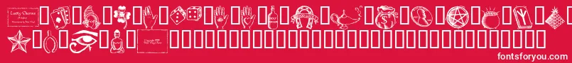 Luckc-fontti – valkoiset fontit punaisella taustalla