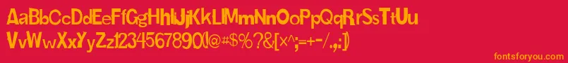 フォントKarloff – 赤い背景にオレンジの文字