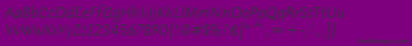 HumanaSansItcLightItalic Font – Black Fonts on Purple Background