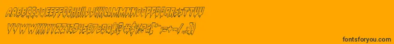 Czcionka Bloodlustoutital – czarne czcionki na pomarańczowym tle