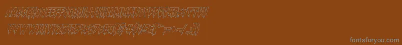 フォントBloodlustoutital – 茶色の背景に灰色の文字