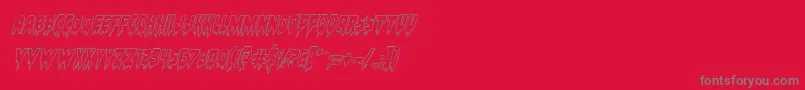 フォントBloodlustoutital – 赤い背景に灰色の文字