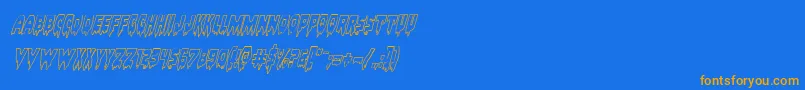 Bloodlustoutital Font – Orange Fonts on Blue Background