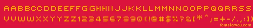 VictorPixel Font – Orange Fonts on Red Background