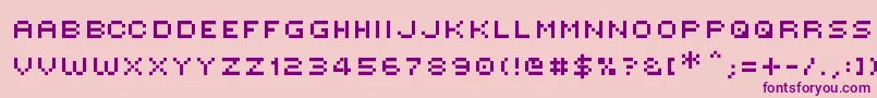 Fonte VictorPixel – fontes roxas em um fundo rosa