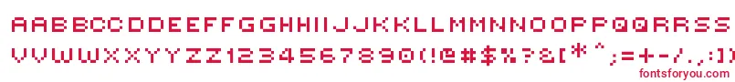 フォントVictorPixel – 白い背景に赤い文字