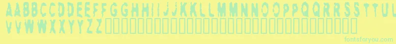 Fonte Hitman ffy – fontes verdes em um fundo amarelo