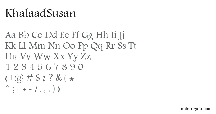 Czcionka KhalaadSusan – alfabet, cyfry, specjalne znaki