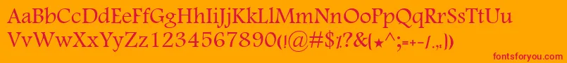 KhalaadSusan Font – Red Fonts on Orange Background