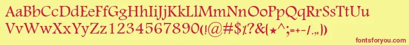 KhalaadSusan Font – Red Fonts on Yellow Background