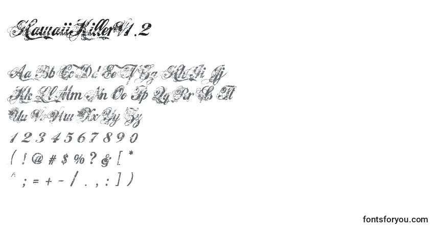 Шрифт HawaiiKillerV1.2 – алфавит, цифры, специальные символы