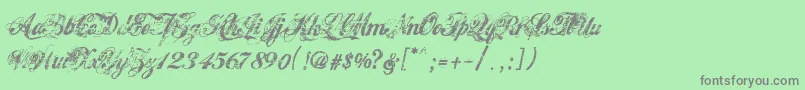 フォントHawaiiKillerV1.2 – 緑の背景に灰色の文字