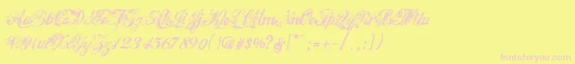 HawaiiKillerV1.2-fontti – vaaleanpunaiset fontit keltaisella taustalla
