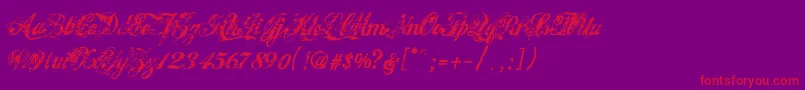 HawaiiKillerV1.2-Schriftart – Rote Schriften auf violettem Hintergrund