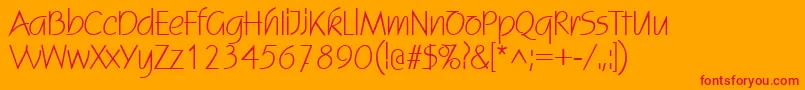 StatusRegular Font – Red Fonts on Orange Background