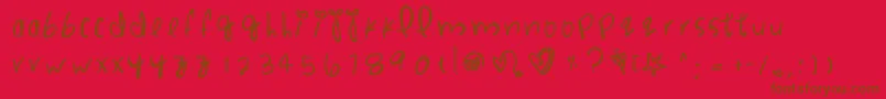Punchdrunklove Font – Brown Fonts on Red Background